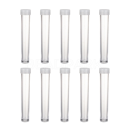 Clear Tube Plastic Bead Containers with Lid C066Y-1
