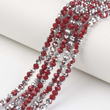 Electroplate Opaque Glass Beads Strands EGLA-A034-P8mm-M06-1
