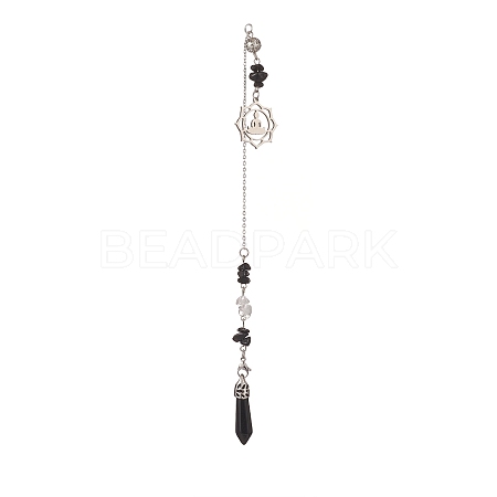 Natural Obsidian Pointed Dowsing Pendulums PALLOY-JF02009-01-1