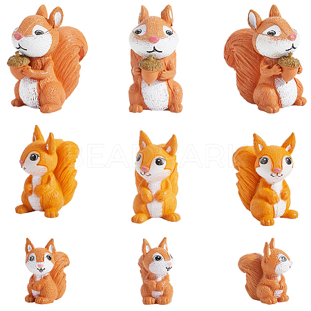 30Pcs 3 Styles PVC Plastic Squirrel Miniature Ornaments DJEW-SP0001-26-1