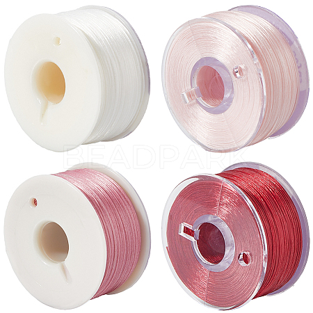 4 Rolls 4 Colors Special Coated Polyester Beading Threads for Seed Beads OCOR-SC0001-08B-1