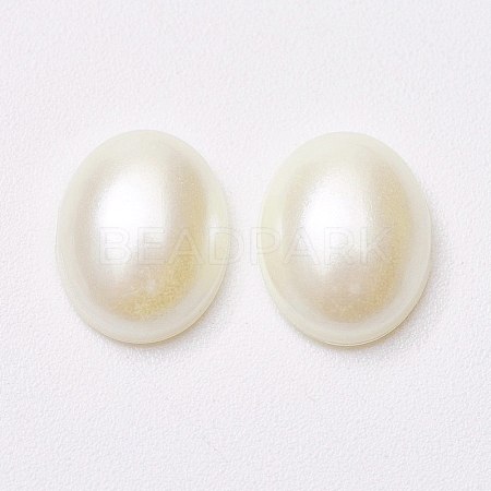 Acrylic Imitation Pearl Cabochons MACR-E007-8x10mm-J02-1