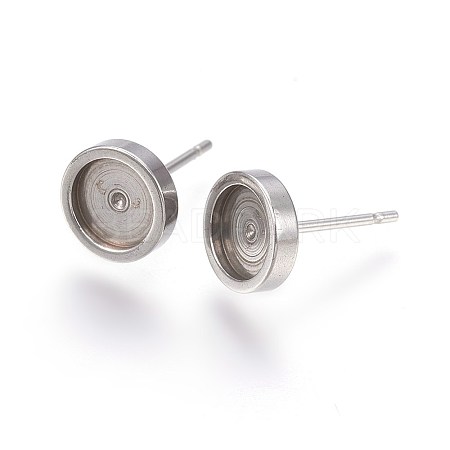 Tarnish Resistant 304 Stainless Steel Stud Earring Settings X-STAS-L219-02C-1