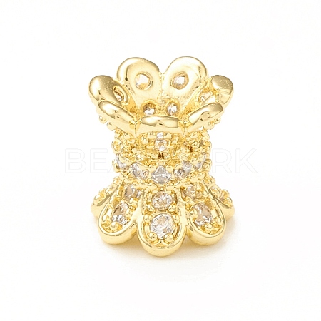 Brass Micro Pave Cubic Zirconia Spacer Beads X-KK-P228-57G-1