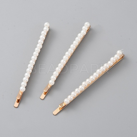 Ferroalloy Plastic Pearl Beads Hair Bobby Pins FIND-WH0101-04E-1