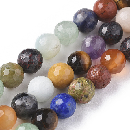 Natural Mixed Gemstone Beads Strands G-F668-28-8mm-1