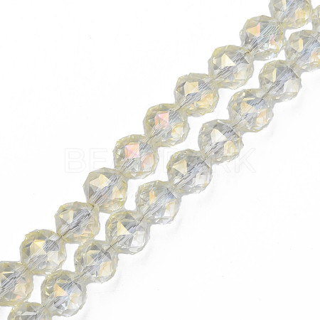 Electroplate Transparent Glass Beads Strands EGLA-N002-34A-C04-1