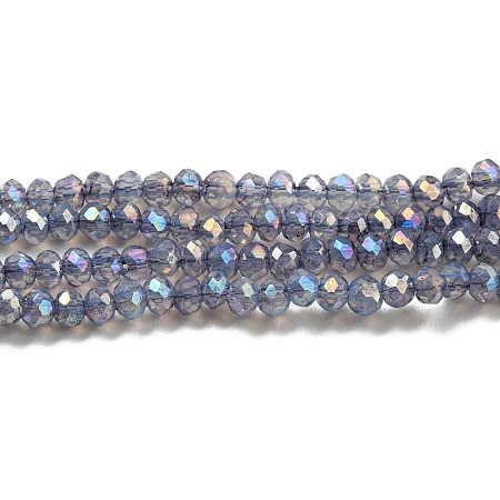 Transparent Baking Paint Glass Beads Strands DGLA-F002-02A-01-1