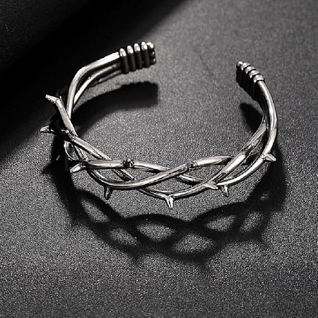 Gothic Alloy Thorns Open Cuff Bangles WG82058-01-1