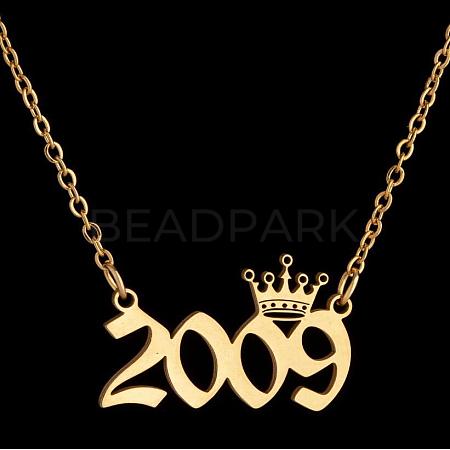 Crown Birth Year 201 Stainless Steel Pendant Necklaces for Women FS-WG4E8F2-30-1
