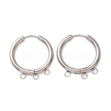 304 Stainless Steel Huggie Hoop Earring Findings STAS-D183-03C-P-1