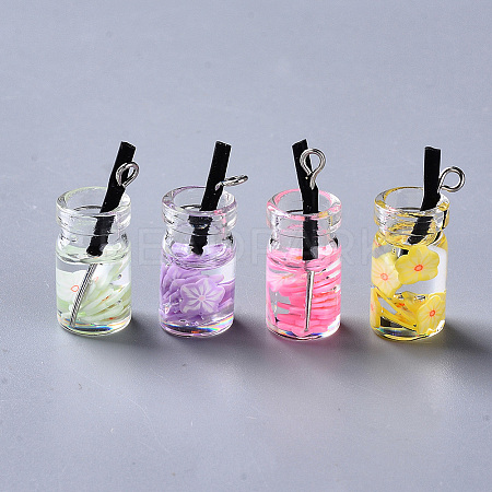 Glass Bottle Pendants GLAA-S181-11-1