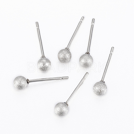 Tarnish Resistant 304 Stainless Steel Ball Stud Earrings EJEW-K064-A-01P-1