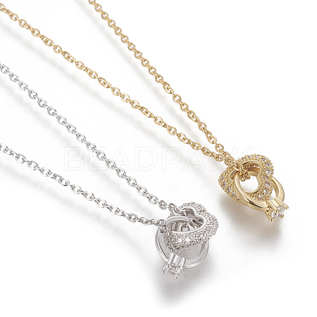 Brass Pendant Necklaces NJEW-I230-12-1