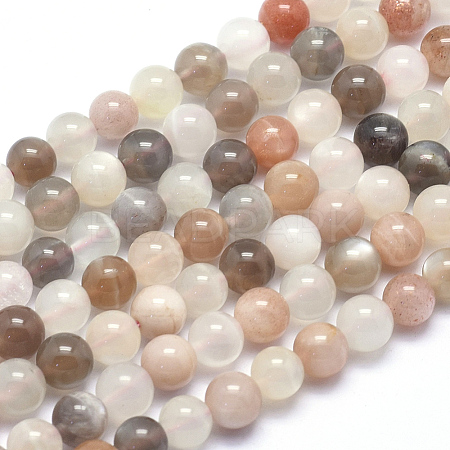 Natural Sunstone Beads Strands G-K224-02-6mm-1