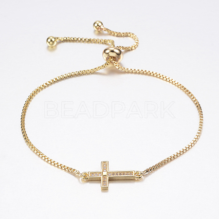 Adjustable Brass Bolo Bracelets BJEW-P200-11G-1