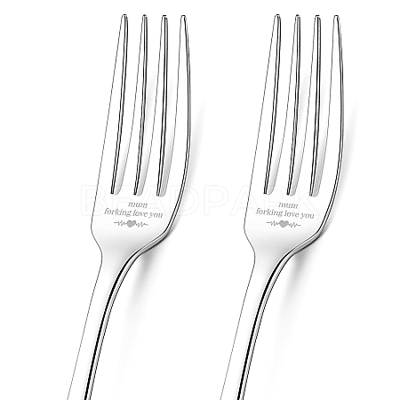 Globleland 1 Set 2Pcs 304 Stainless Steel Fork AJEW-GL0001-19-055-1