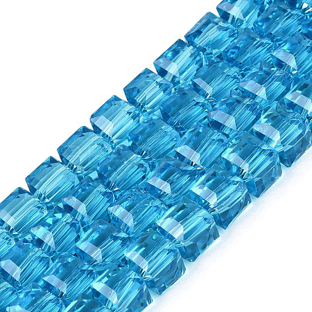 Transparent Glass Beads Strands GLAA-R041-8x8mm-A11-1