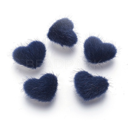 Faux Mink Fur Covered Cabochons X-WOVE-F021-05S-05-1