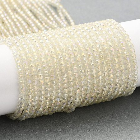 Electroplate Transparent Glass Beads Strands X1-GLAA-H021-01B-FR04-1