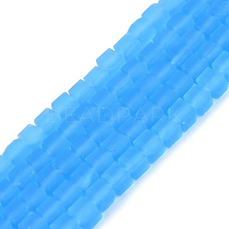 Transparent Frosted Glass Beads Strands GLAA-N072-01A-A12-1