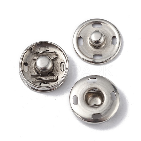 202 Stainless Steel Snap Buttons BUTT-I017-01C-P-1