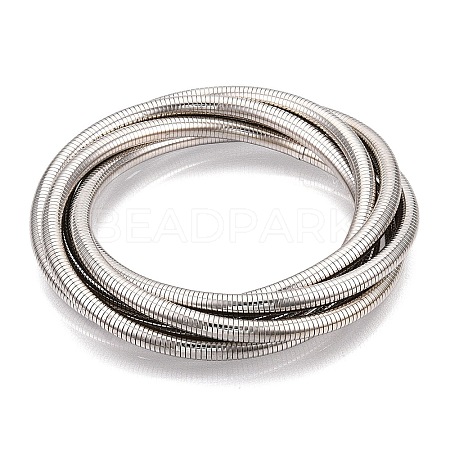 Iron Round Snake Chains Bangle BJEW-T022-01P-1
