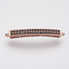 Eco-Friendly Brass Micro Pave Cubic Zirconia Links ZIRC-F083-042RG-02-RS-1