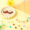 90Pcs 9 Colors Baking Paint Imitation Jade Glass Round Bead with Iron Pendants PALLOY-TAC0281-7