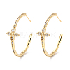 Cubic Zirconia Open Hoop Earrings for Girl Women X-ZIRC-Z018-25G-1