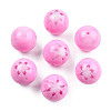 Flower Opaque Resin Beads RESI-T054-001B-3