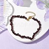 Natural Garnet Anklets AJEW-AN00592-11-2