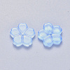 Transparent Single Face Spray Painted Glass Beads GLAA-S190-006B-01-2