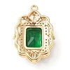Brass with K9 Glass & Rhinestone Pendants KK-C024-07KCG-03-2