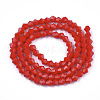 Opaque Solid Color Glass Beads Strands GLAA-Q080-4mm-B02-2