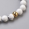Natural Howlite Beads Stretch Bracelets BJEW-JB03852-01-2