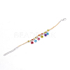 (Jewelry Parties Factory Sale)Handmade Braided Raffia Charm Bracelets AJEW-S072-19-3