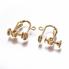 Brass Clip-on Earring Findings KK-F785-02G-2