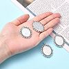Tibetan Style Antique Silver Alloy Flat Oval Pendant Cabochon Settings LS-TIBEP-M022-20AS-4