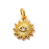 Brass Micro Pave Cubic Zirconia Charms KK-U033-04G-01-1