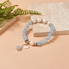 Natural Mixed Gemstone & Pearl Stretch Bracelet BJEW-JB09224-4