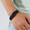 Minimalist Braided Leather Magnetic Clasp Bracelet for Men - Retro and Trendy Design ST9092173-1