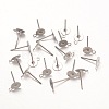 Non-Tarnish 316 Surgical Stainless Steel Stud Earring Settings X-STAS-K098-07-6mm-P-1