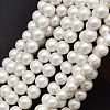 Round Shell Pearl Matte Surface Bead Strands BSHE-M011-08-6mm-1