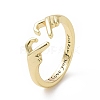 Brass Heart Claddagh Open Cuff Ring RJEW-A010-01LG-2
