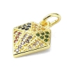 Brass Micro Pave Colorful Cubic Zirconia Pendants KK-H475-06G-2