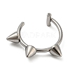 304 Stainless Steel Cone Beaded Cuff Earrings AJEW-K037-02P-2
