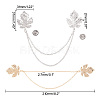 2Pcs 2 Colors Double Maple Leaf Hanging Chain Brooch JEWB-GO0001-03-2