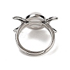 Natural Quartz Crystal Adjustable Rings RJEW-K271-01P-09-3