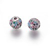Brass Micro Pave Cubic Zirconia Beads ZIRC-F098-02P-10mm-2